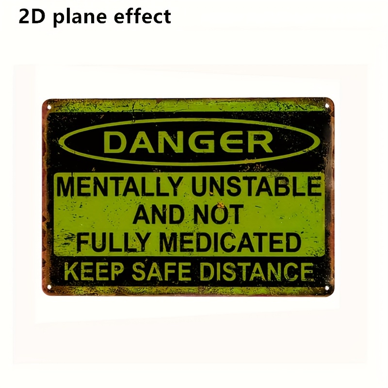 Image of 15cm X 20cm (5.85in X 7.8in), Vintage Wooden Logo Decoration, Fun, And Not Fully , Keep A Safe Distance - For Patios, Gardens - Unique Decorative Gifts To Make The Decoration More , 2d Plane Effect