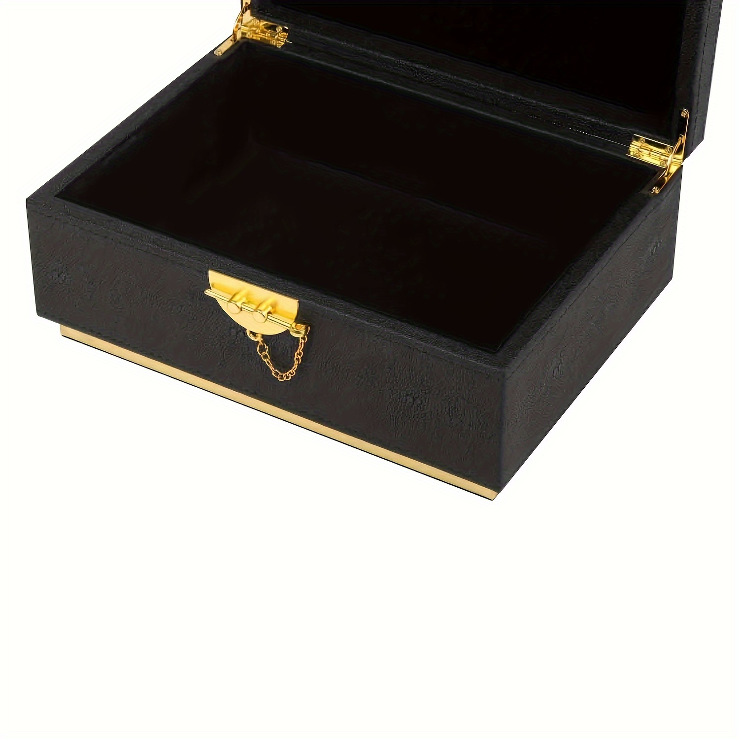 1pc stylish faux leather decorative box black jewelry - Temu