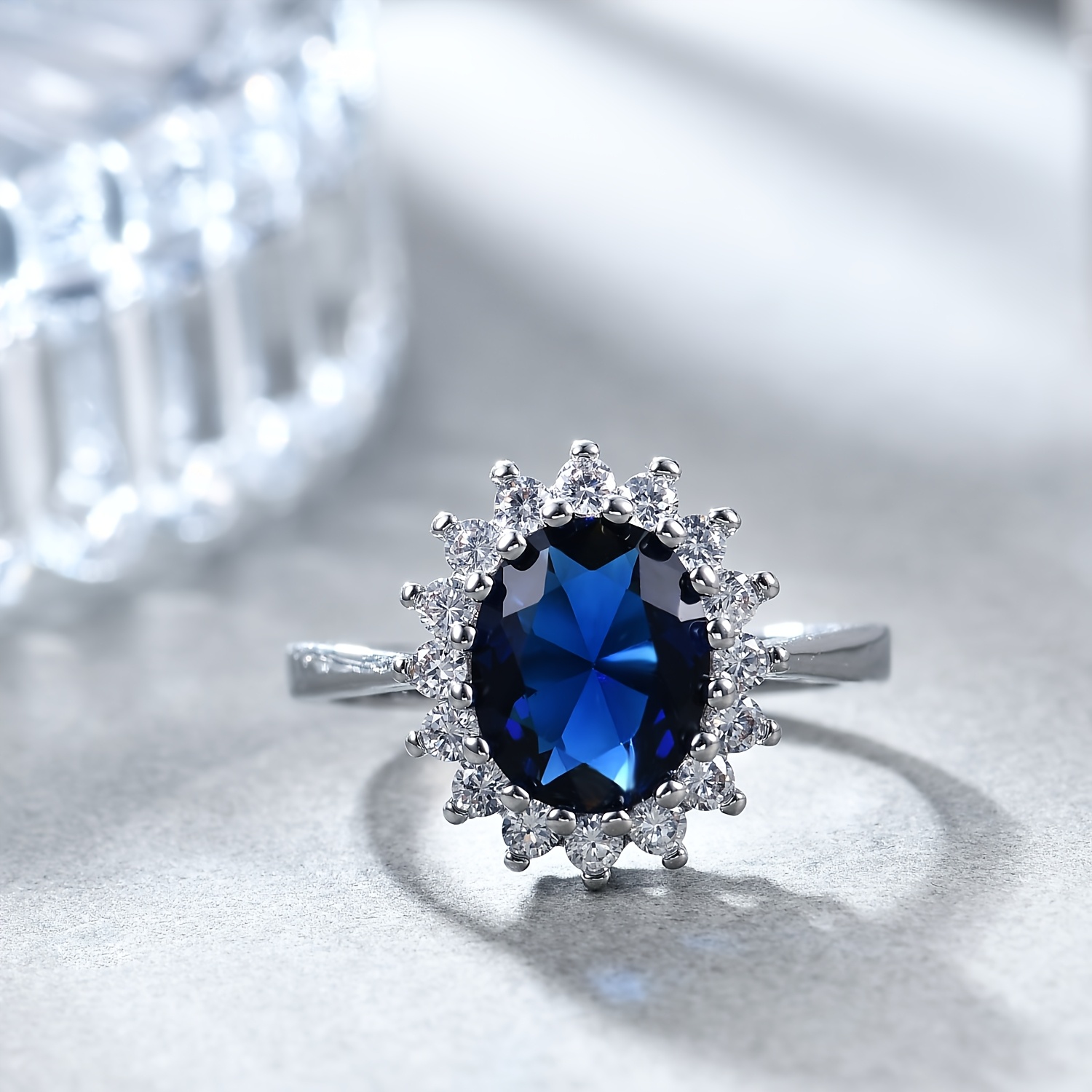 

Bague en Verre , Bague de Fiançailles Princesse , Bague de