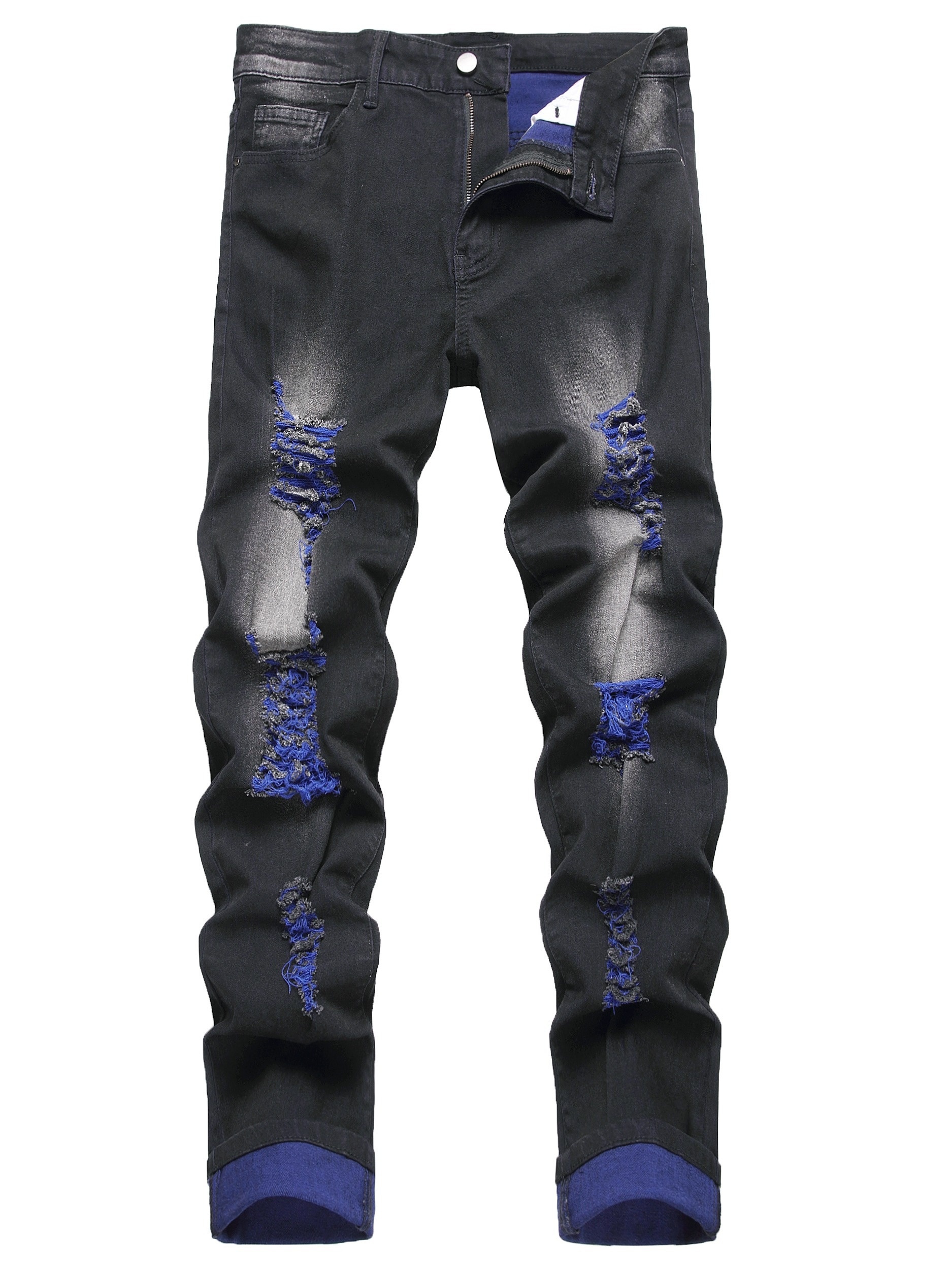 jeans stretch agujeros fit moda en vitalidad Temu