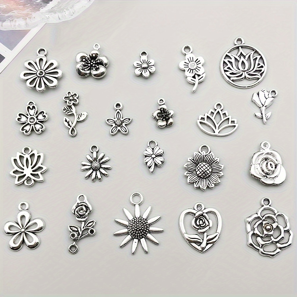 

84pcs Alloy Imitation Rose Sunflower Flower Pendants Accessories Bracelet Necklace Earrings Pendant