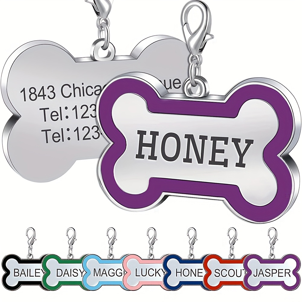 

Custom Engraved Metal Dog Tag - Personalized Bone-shaped Pet Id With Name & Contact , Anti-loss Design, Ideal For , Gift, Personalized Dog Tag