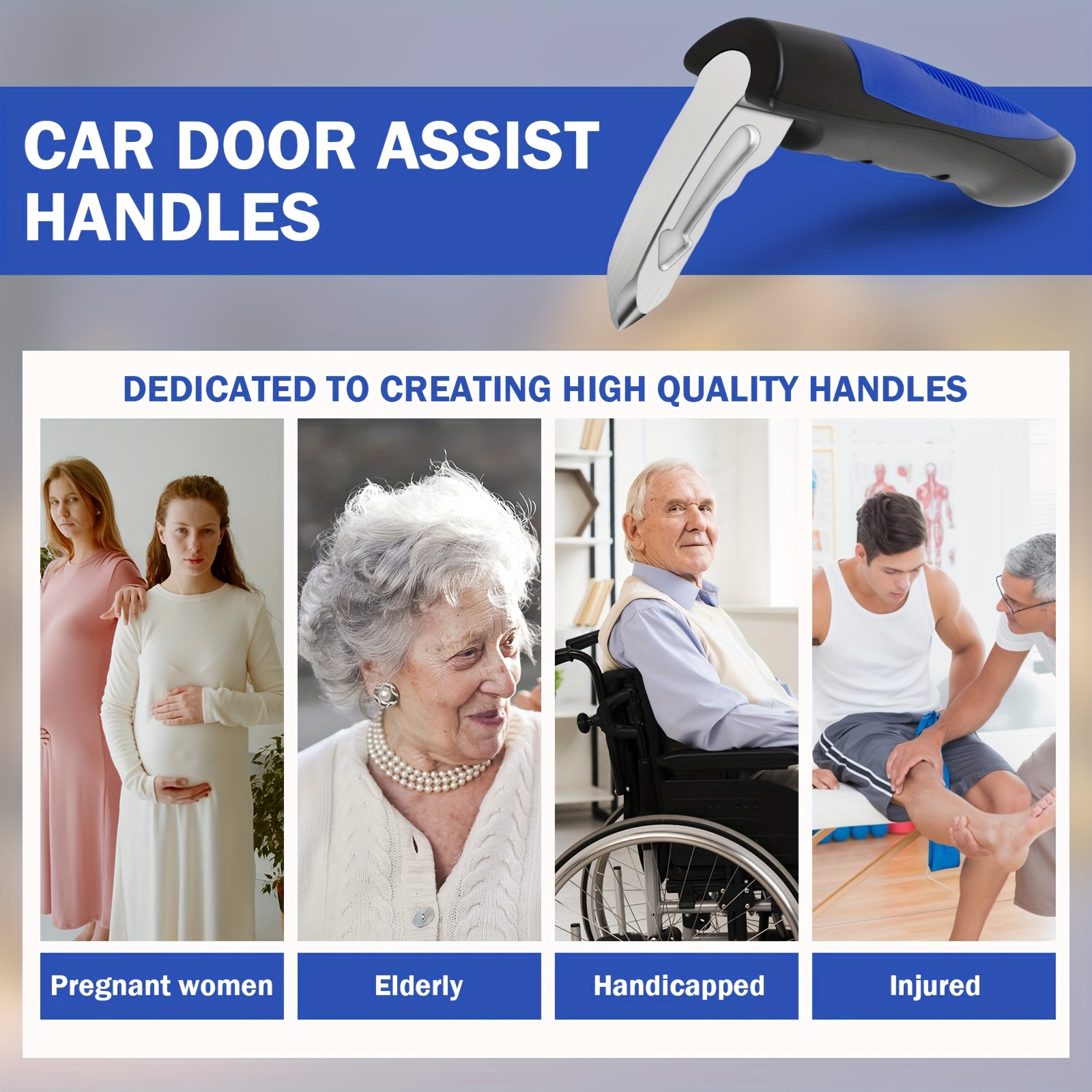 car door assist handle 2in 1 multifunction vehicle support handles window breaker for elderly and car emergency Product details 2