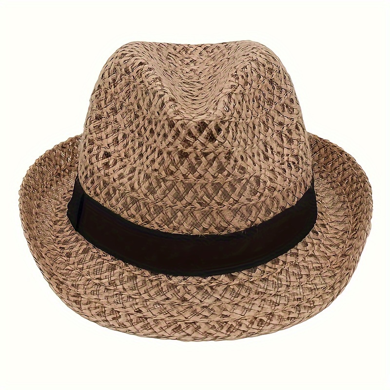 Wide Brim Panama Fedora Beach Hat With Wind Lanyard Upf 50 For