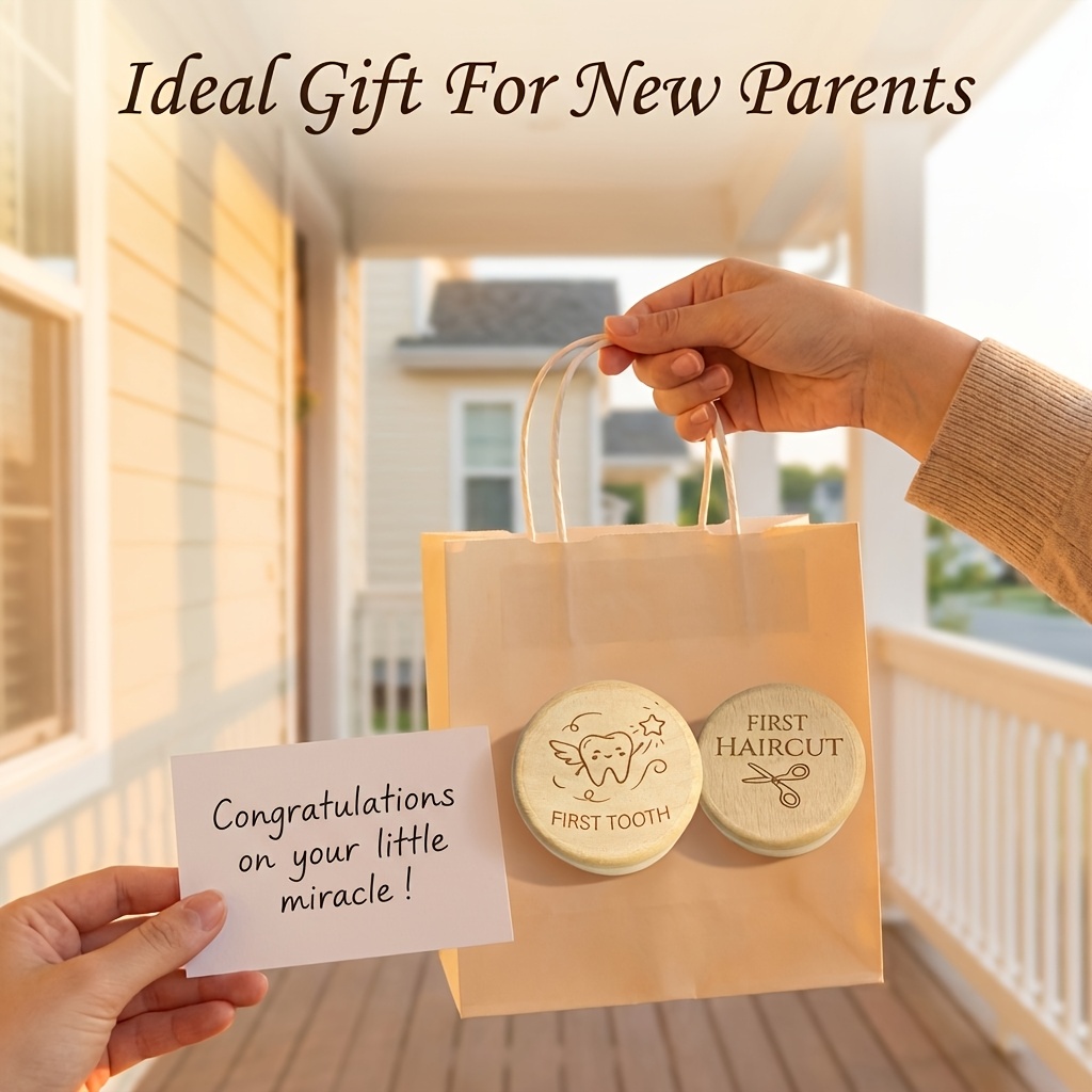 2pcs wooden   and tooth box are precious   that bear   marks of growth and       are   a   box but     for parents to   their love