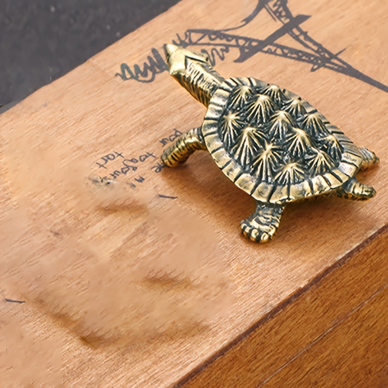 

Handcrafted Antique Bronze Turtle Figurine - Vintage Tea Pet For Home Decor, Living Room, Bedroom, Office Desk & Entryway Turtle Decor