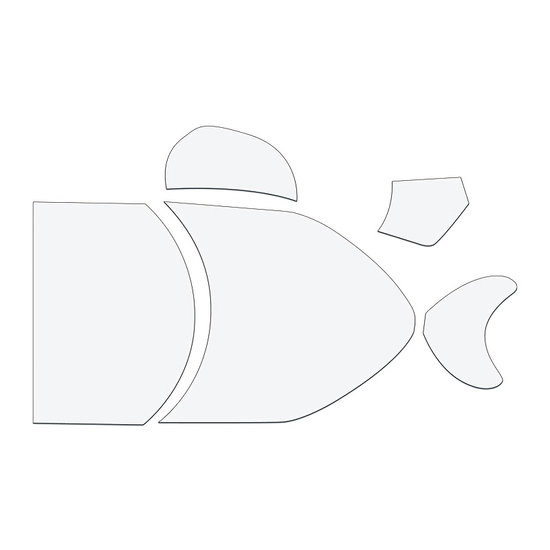 TEMU 5pcs Fish-shaped Handbag Template Set Fish-shaped Storage Pouch Quilting Templates - Transparent Pet Template, Fancy Sewing And Embroidery