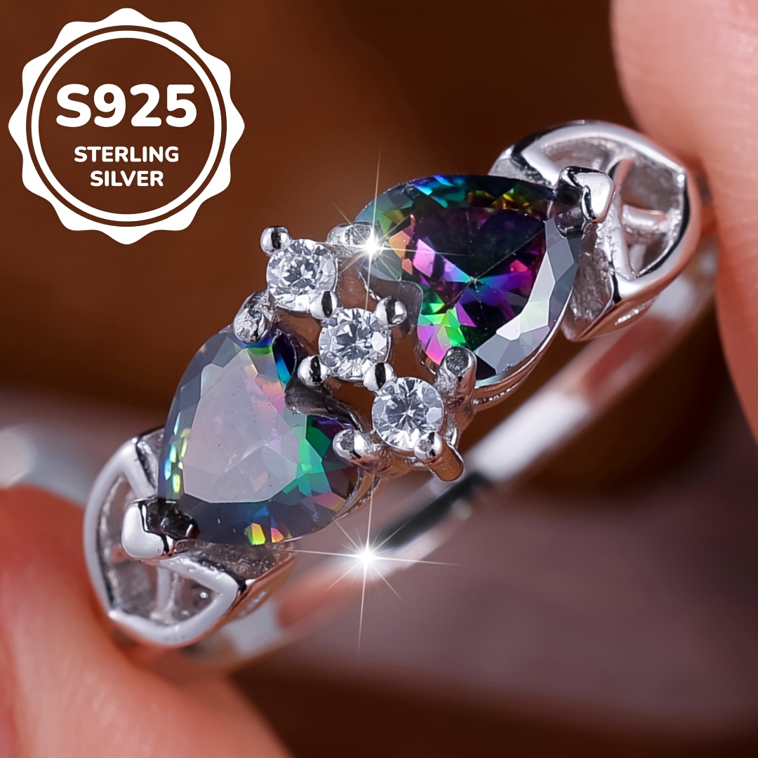 

3.0g Luxury 925 Sterling Silvery Gemstone Ring For Women