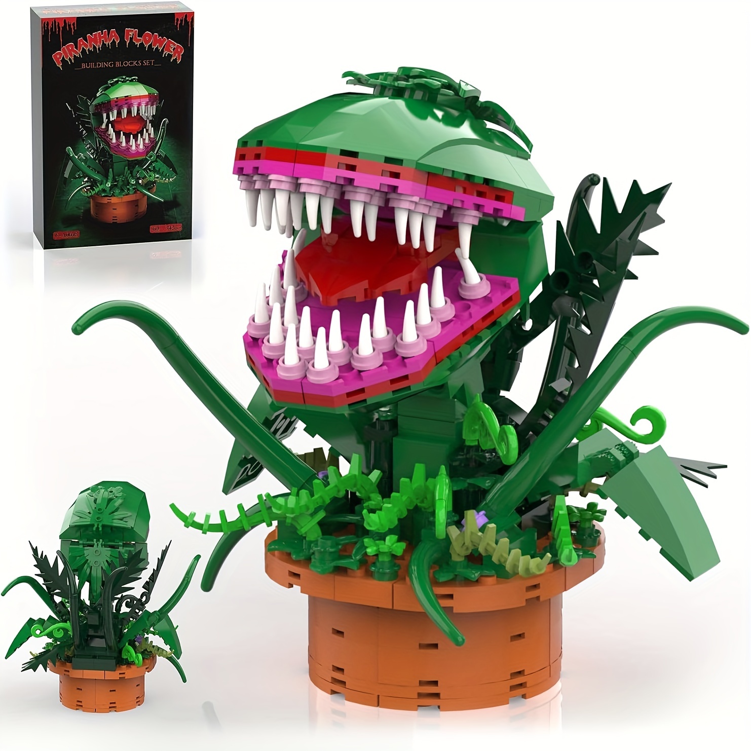 

Terrifying Eating Flower Building Blocks, Can Building Blocks To Eat People, Birthday Gift For Musical Fans Halloween Christmas (344pcs)