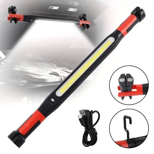 work light high brightness led work light 2000mah rechargeable portable flashlight under hood work light with magnetic and hook mechanic light suitable for construction site maintenance inspection garage workshop emergency
