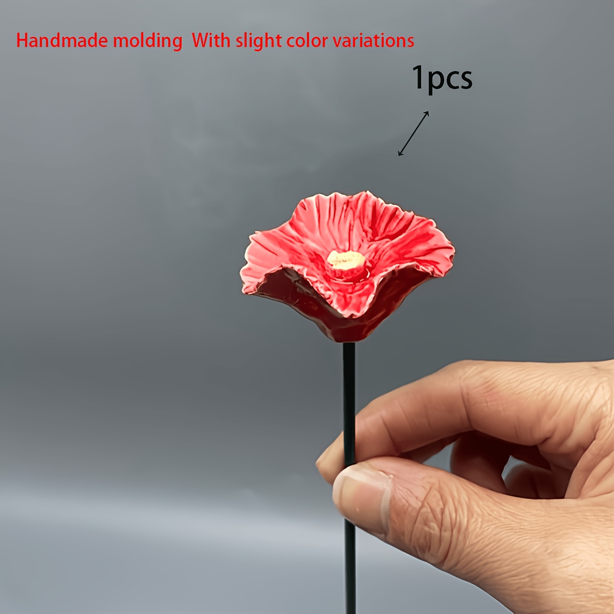 Handmade Ceramic Poppy Flower Vase Suitable For Garden, Lawn & / Decoration - Realistic Artificial , Suitable For,, Balcony, Wedding, Valentine' Day Landscaping Centerpiece