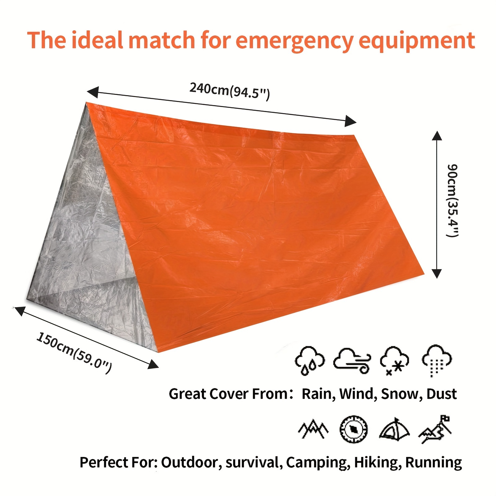 1pc Rifugio Di Sopravvivenza D'emergenza, Tenda D'emergenza Per 2 Persone,  Tenda Di Sopravvivenza, Rifugio D'emergenza, Tenda A Tubo, Telo Di