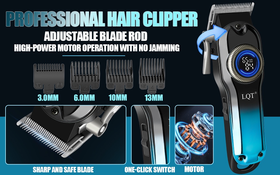 LQT 3-delige Elektrische Professionele Heren Tondeuse, Draadloze Scheerapparaat en Trimmer Set, Multifunctionele Verzorgingstool voor Trimmen, Vormgeven en Groomen, Geschikt voor Thuisgebruik, Reizen, of als Cadeau voor Vriend of Vader