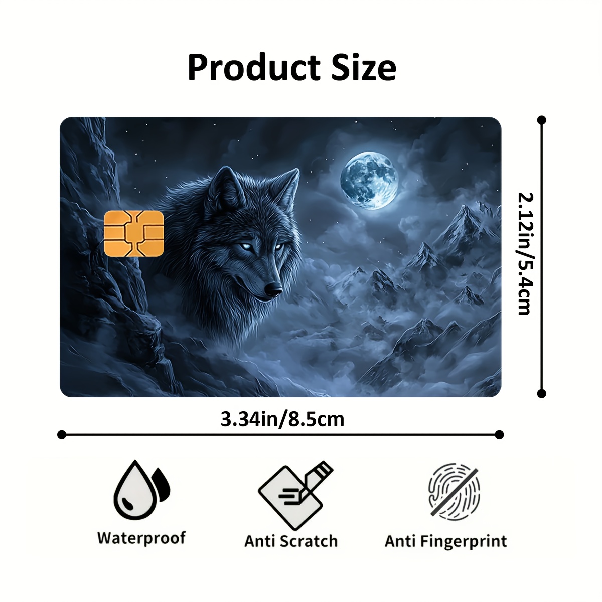 Wolf-themed Credit Card Sticker Used For Ebt, Transportation, Keys, Credit Cards, Debit Cards, Card Skins, Protect Bank Cards, No Bubbles, Waterproof, Suitable For Small Chip Cards