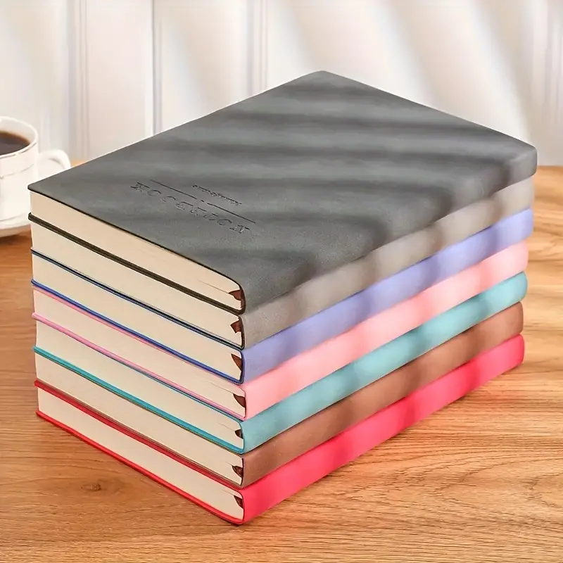 extra thick a5 soft leather notebook with bookmark vintage grid pages durable cover for business meetings and academic use professional writing grid diary flexible notebook notebook for work details 6