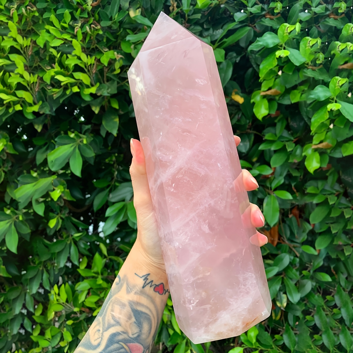 

1pc Rose Quartz Crystals Pink Crystal Wand Hexagonal Pointed Crystals Tower Stone Crystals Gemstones Decoration Gifts