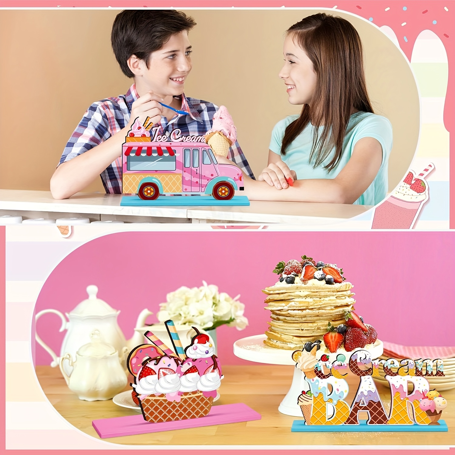 Addobbi Tema Estate Centrotavola A Nido D'Ape Gelato - 10 Decorazioni Per Feste A Tema Estate Decorazioni Compleanno Bambini - 6