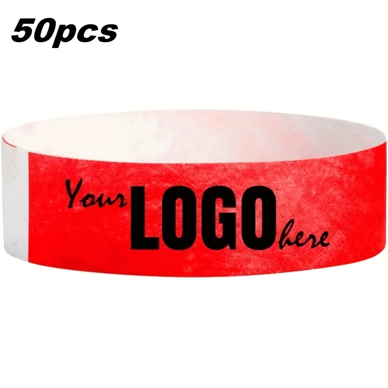Image of 50pcs Personalized Wristbands Bracelets Party For Events, Custom Wristbands Bracelets Tear Proof Wrist Bands Arm Bands For Events Concerts, Party, Vip Identification