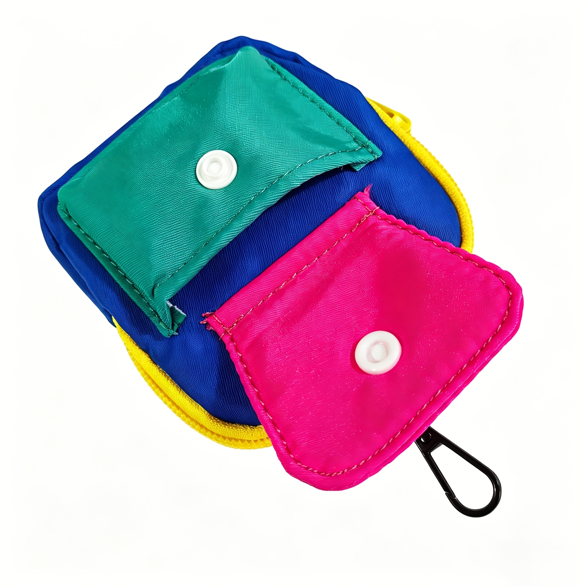 TEMU New Fashionable Women' Purse, Portable And Compact Color-blocking Small Card Bag, Mini Headphone Key Zipper Bag, Id Storage Bag, Personalized