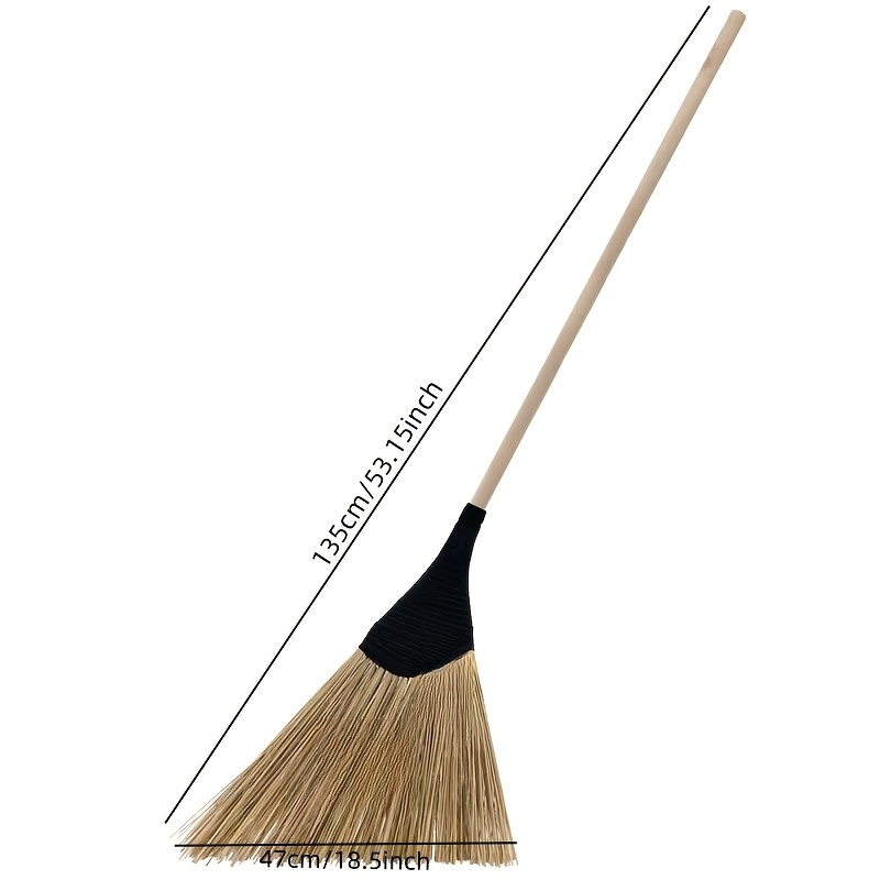 versatile bamboo silk angled broom for hard floors outdoor use   sweeping snow leaves   details 8