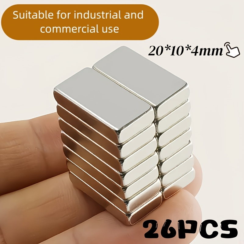 

26 Neodymium Magnets Square Magnets, 20x10x4mm Square Rectangular Square, Triple Plated Nickel + Copper + Nickel, Durability Multi- Use