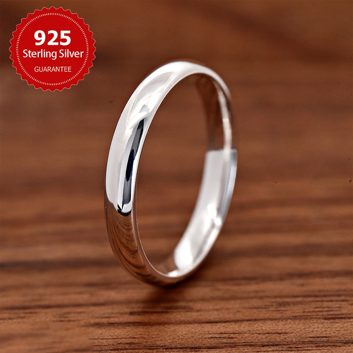 Women's 0.118inch Wide Plain Circle Ring, Engagement