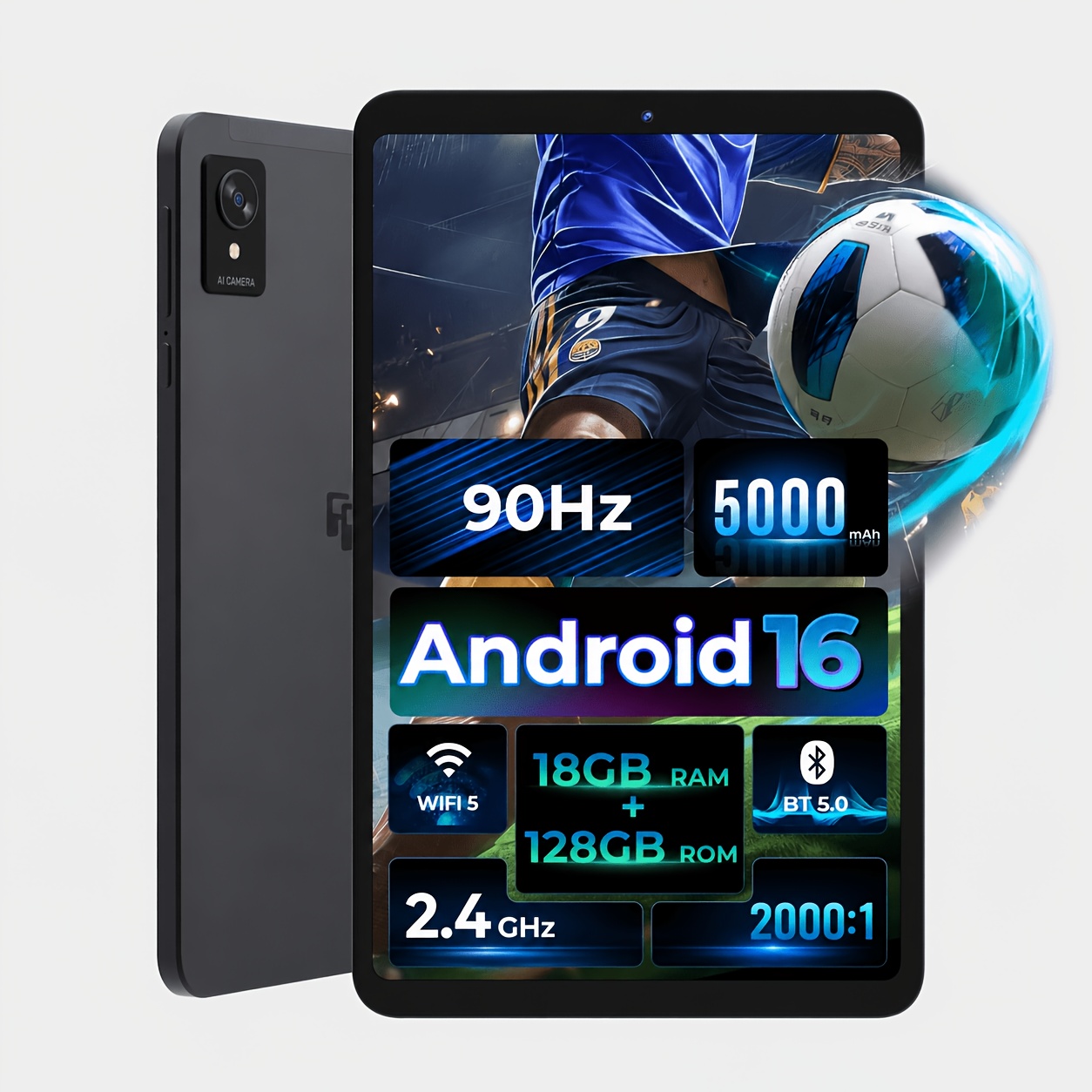 TEMU Tablette Android FPD 8 pouces avec un écran IPS FHD 16, alimentée par un processeur -Core UNISOC T620, équipée de 18 Go de RAM et de 128 Go de