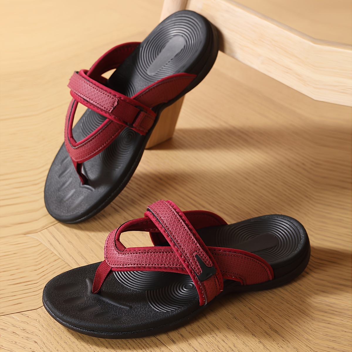   women s   support flip flops ultra light soft sole summer slides with non   stylish purple wedge beach sandals casual slip   for all day wear  able slippers   style pu synthetic cover summer sandals Product details 4