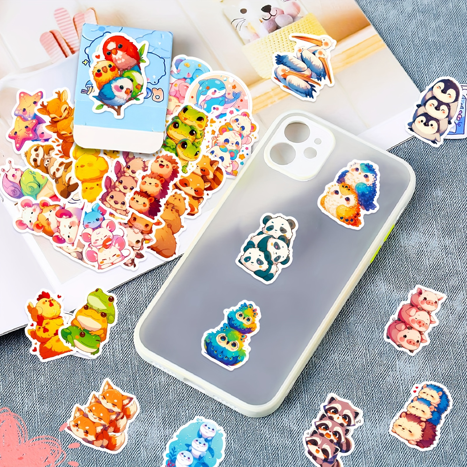 Vinyl Animal Stack Stickers Reusable Temu