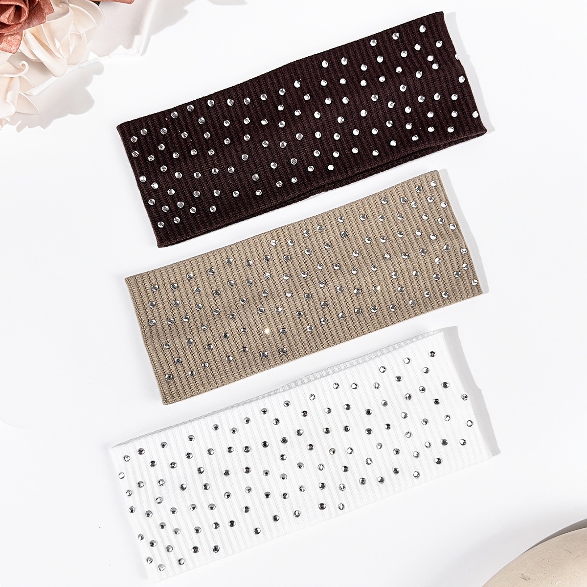 3pcs womens set solid color versatile simple   hair tie sports fitness yoga headband