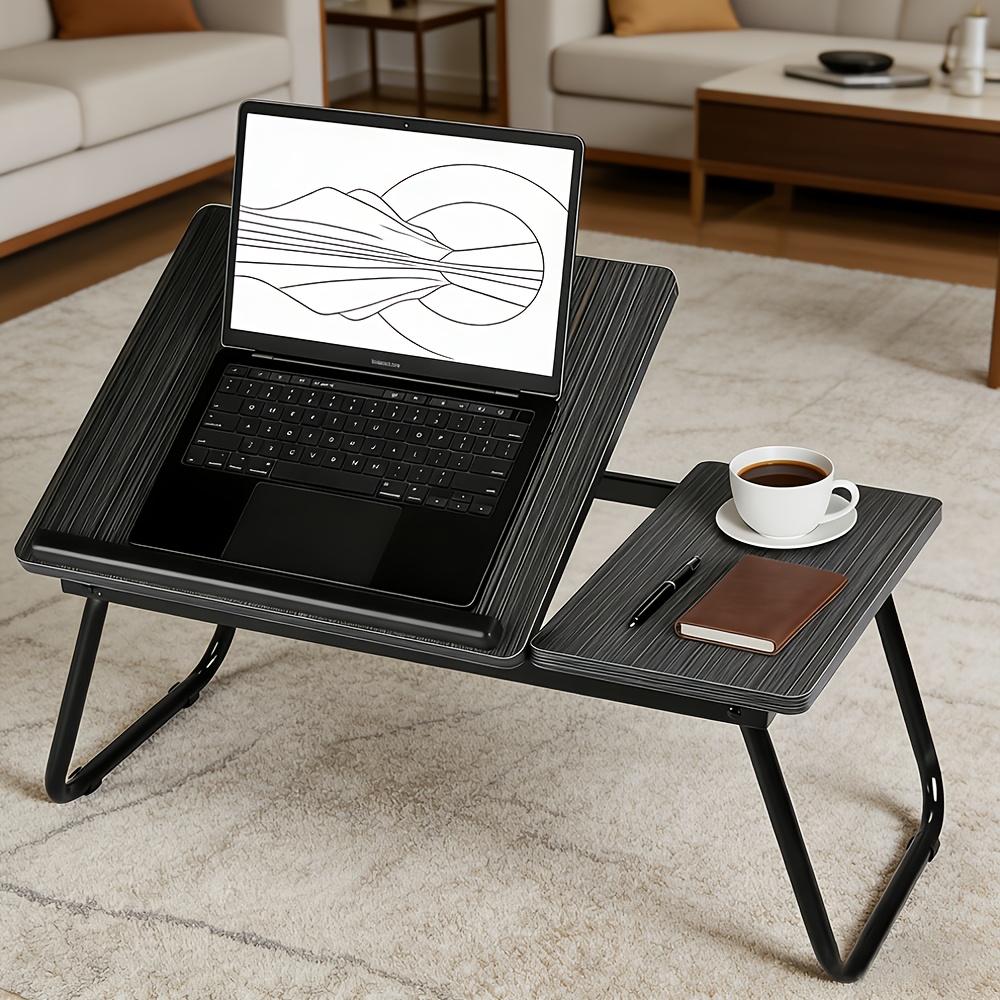 E-shop Faltbarer Computer Schreibtisch - und Multifunktional, Laptop Schreibtisch, für Heim Schreibtisch, mit Getränkehalter,