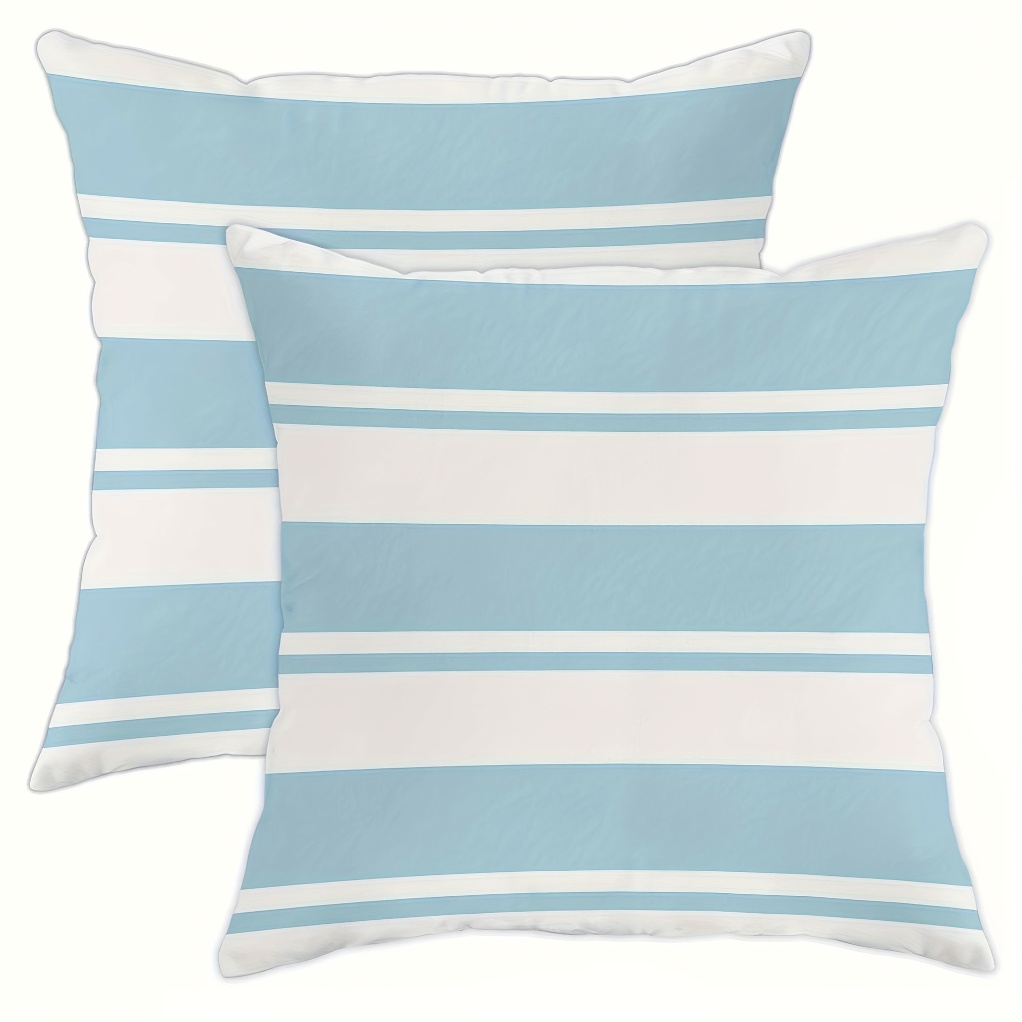 TEMU 2pcs Outdoor Throw Pillow Covers, Modern Minimalist Blue And White Single-sided Print, Back Cushion Cover, Decorative Pillowcase With Zipper