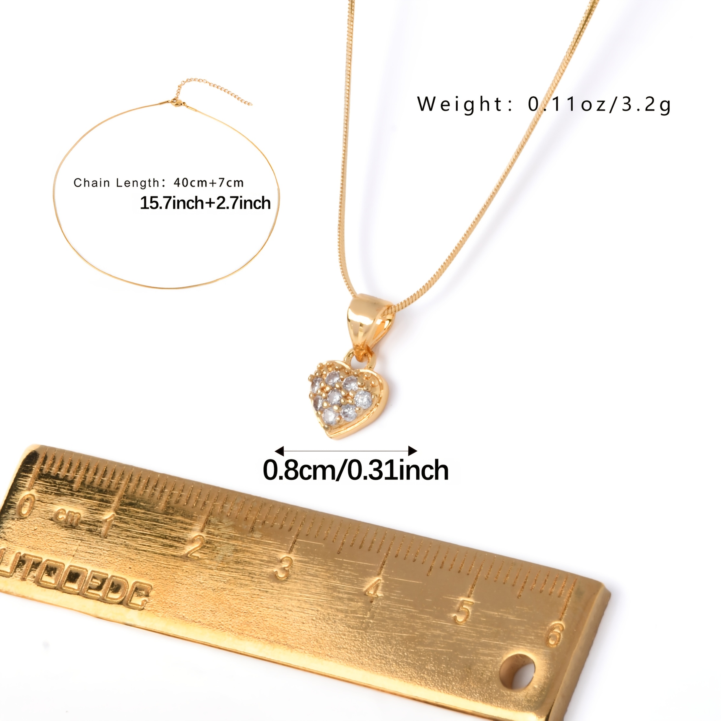 Women's 18K Golden Plated Heart-Shaped Pendant Necklace