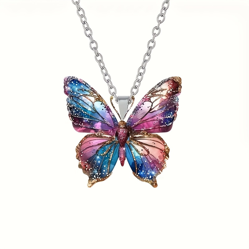 TEMU Exquisite And Luxurious Women's 1pc Retro Pendant Necklace - Elegant Jewelry With Delicate Chain, Spread Design, Perfect Gift For Birthdays,