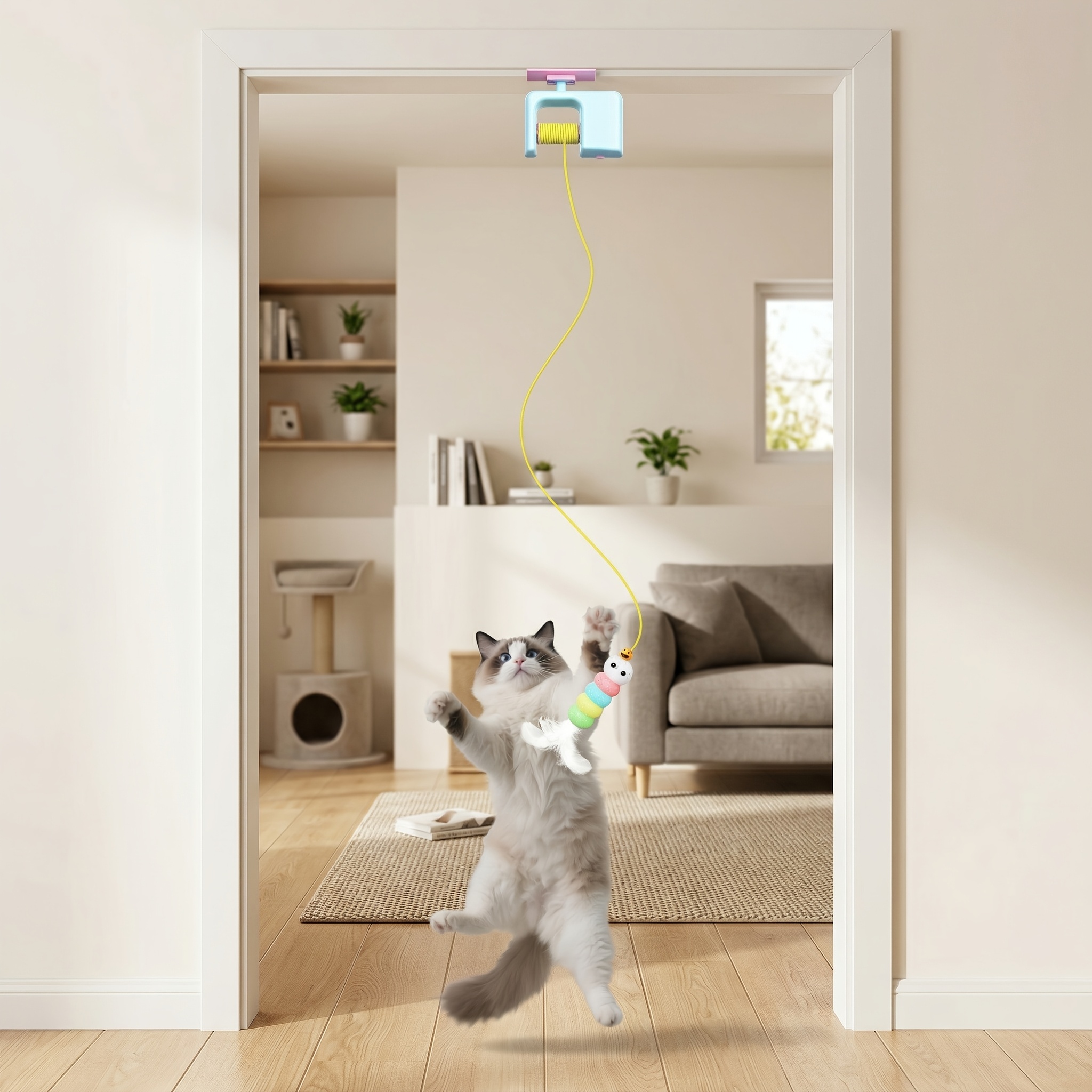 Automatic Swinging Door Toy with USB Charging for Cats