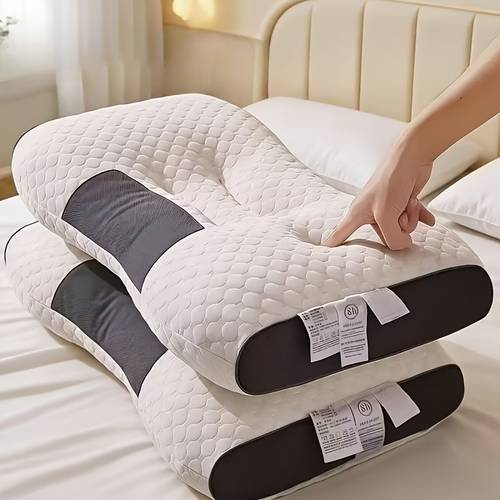2pcs gentle soft low pillow neck pillow suitable for all machine washable breathable and comfortable bedding living room and bedroom outdoor tents camping hiking