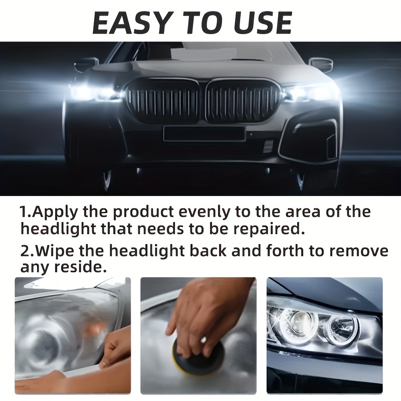 1pc autoheadlight restoration cream outdoor car headlight repair polish for scratch removal anti oxidation and brightening no power needed battery free headlight restorer for vehicle maintenance and refurbishing details 5