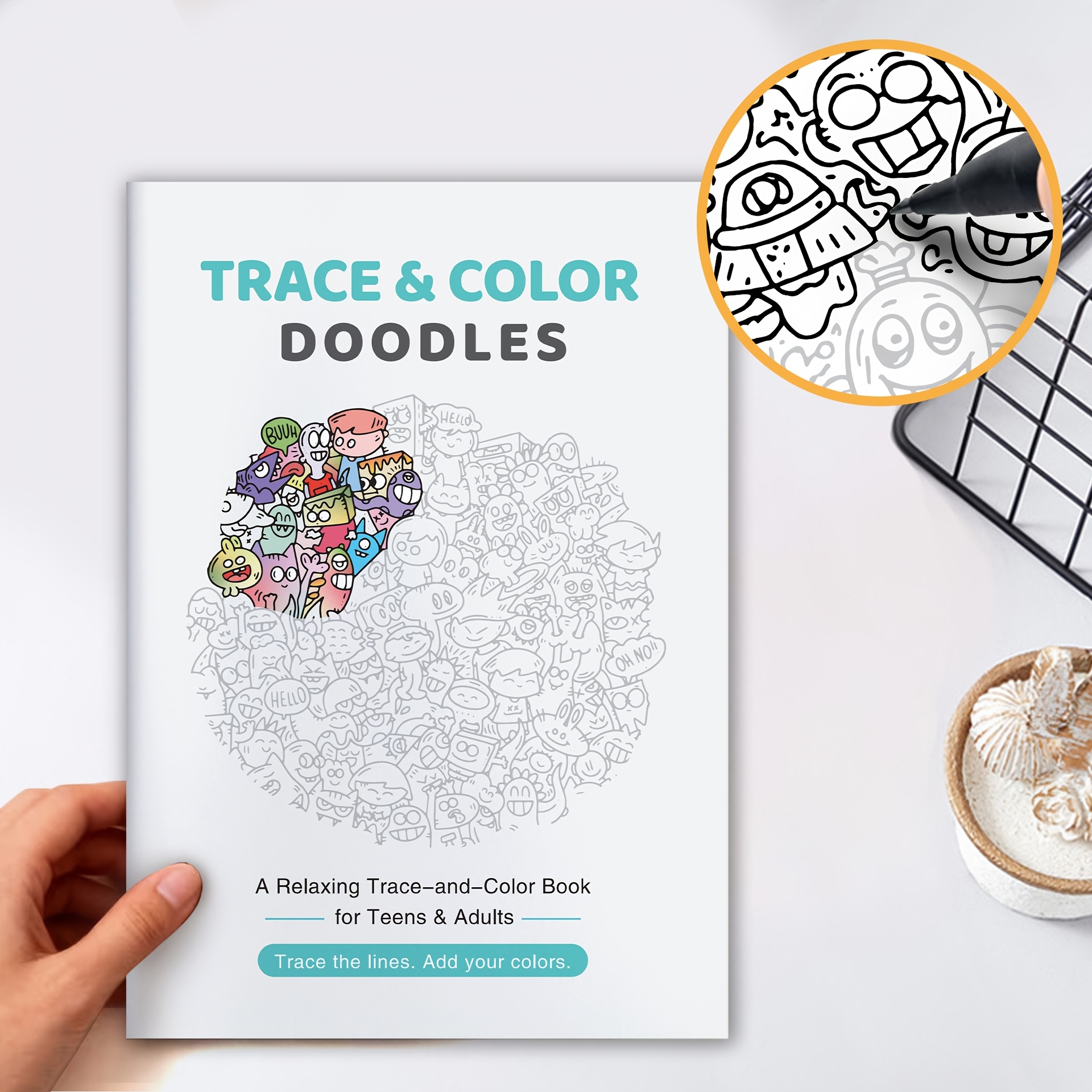 Image of A Relaxing Trace-and-color Book For Teens & Adults | Relax Tracing And Coloring Pages For Anxiety Relief, Mindfulness, And Creative Fun