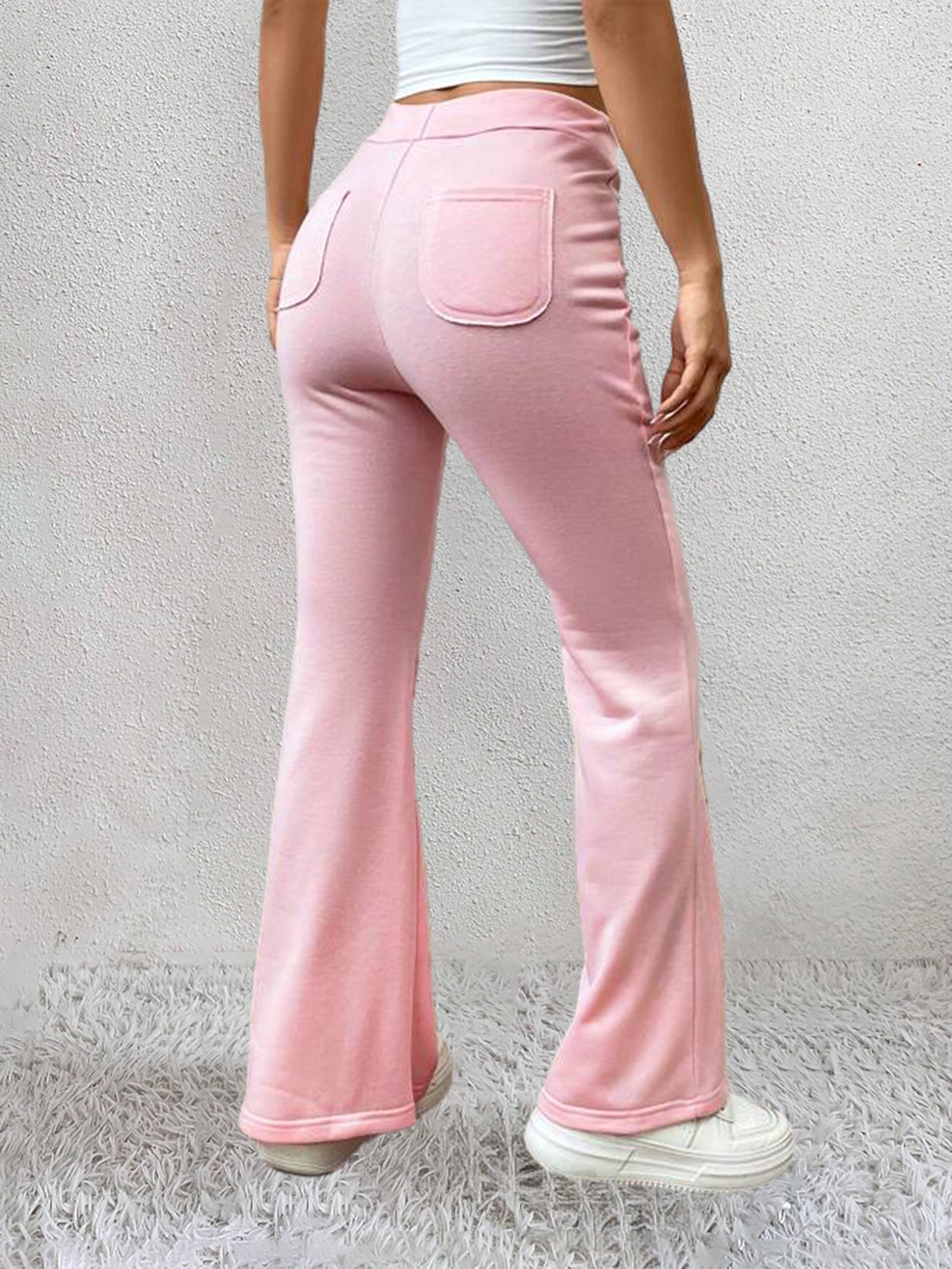 Drawstring Waist Flare Leg Sweatpants