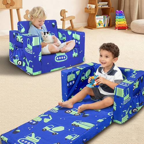 2 in 1 kids sofa fold out soft chair for boys and girls convertible couch to lounger ideal for reading playing and living room decor