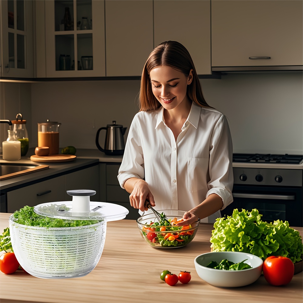 Large Salad Spinner Vegetable Dryer Easy One hand Pump Temu