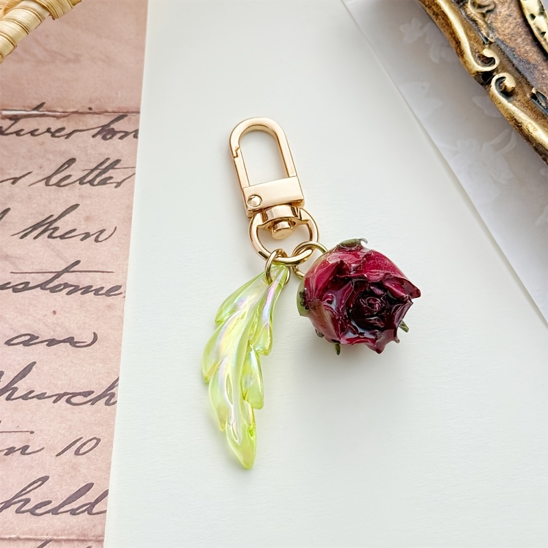 TEMU 1 pièce Petit Porte-clés Rose, Anneau de Porte-clés, Pendentif pour Sac, Sac à Dos, Accessoire pour Boîtier d'Écouteurs, Accessoire pour Femme