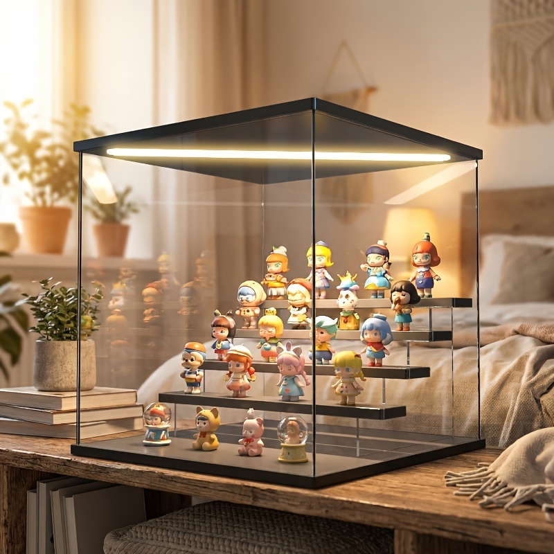 large capacity acrylic display case 3 stage lighting dust - Temu