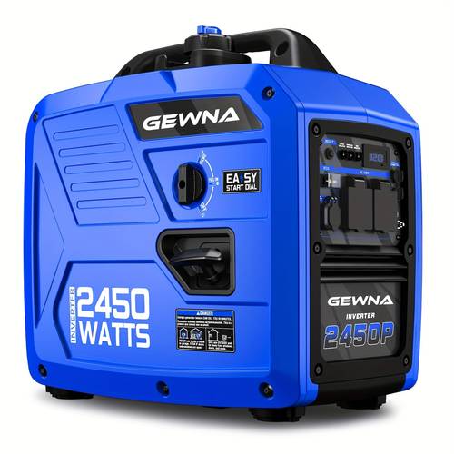 2450w portable for home use outdoor generator for camping outdoor emergency power backup 1 6gallon large fuel to 8 3 hours use epa