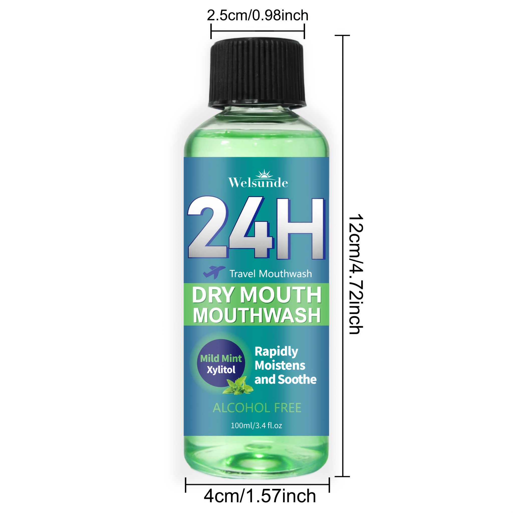 24H Dry Mouth Mouthwash - Rapidly Moistens And Soothes with a Minty Taste, Contains Xylitol, Helps Maintain Oral Comfort, Long-Lasting Oral Comfort, Travel Mouthwash, No Oral Irritation, Natural Ingredients for Daily Oral Care, Suitable for Everyone - Image 4