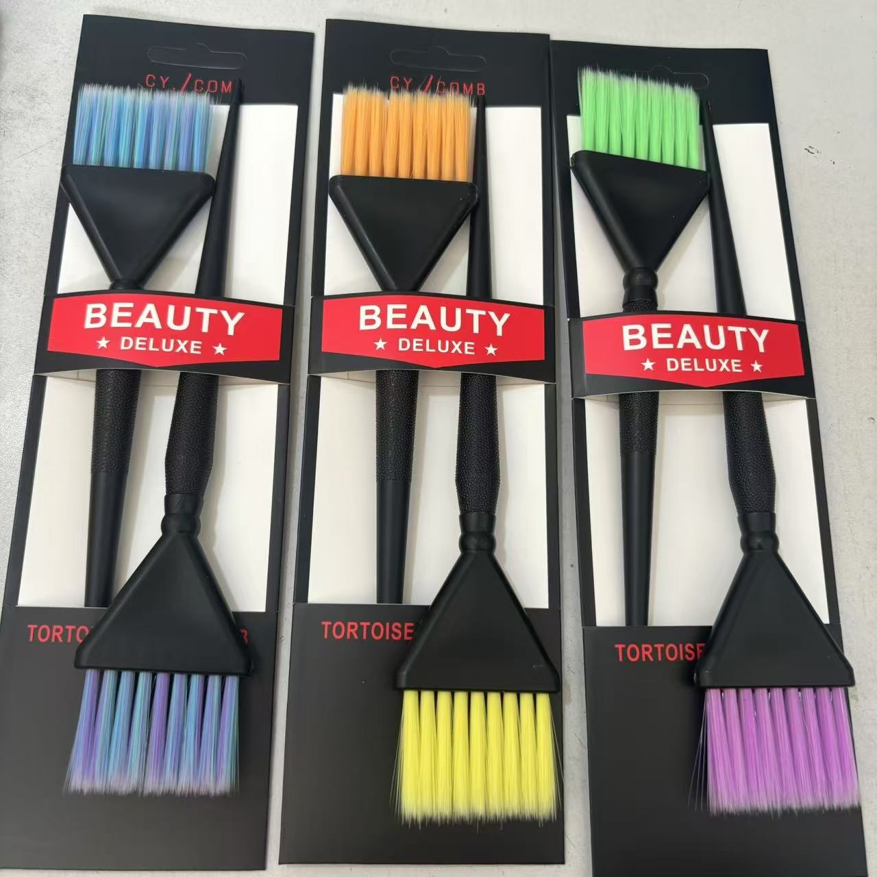 Image of 6pcs Medium-sized Single-sided Brush Set For Professional Salon Hair Dyeing, Hair Salon Tools, Perm And Highlighting Brushes, Suitable For All Hair Types
