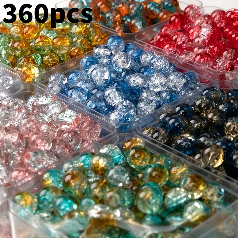 E-shop 360 Stück 6mm Zufällige Farbverlauf Rissperlen - Perlen, Verwendet für Schmuckherstellung, für Armbänder, Halsketten, Ohrringe - Perfektes