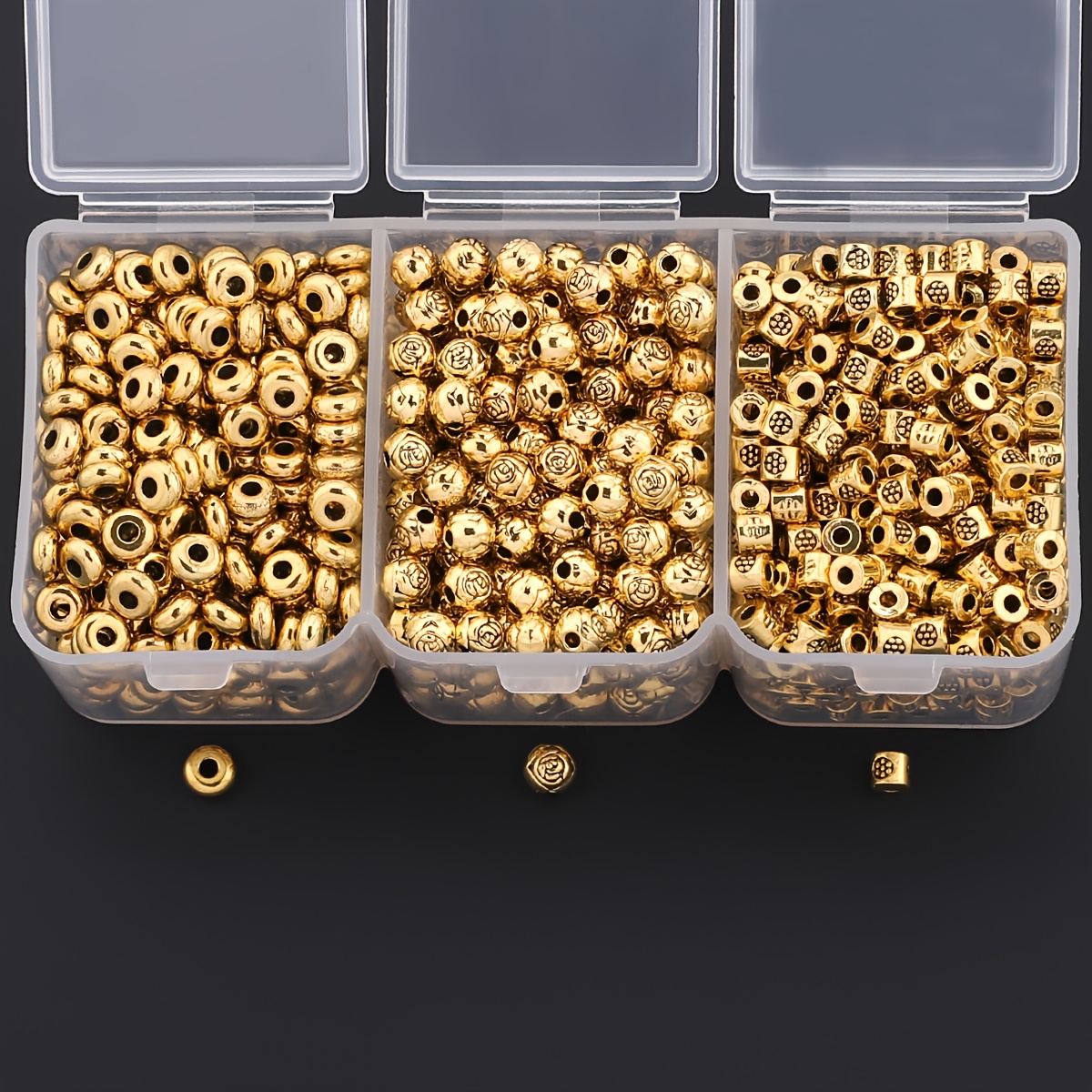 E-shop 240 Stück goldene Zinklegierungsperlen | Blumen- und kreisförmige Abstandshalter für Armbänder, Halsketten, Ohrringe, Fußkettchen - Mode Schmuck