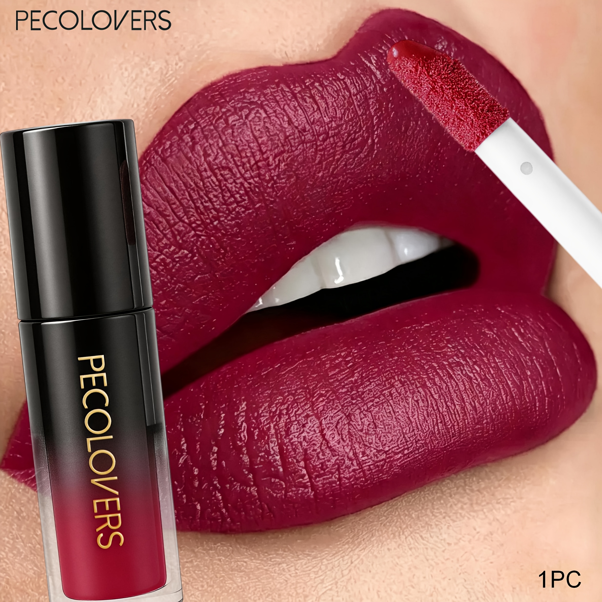 Round Tube Black Gradient Matte Lip Gloss, Quick Drying