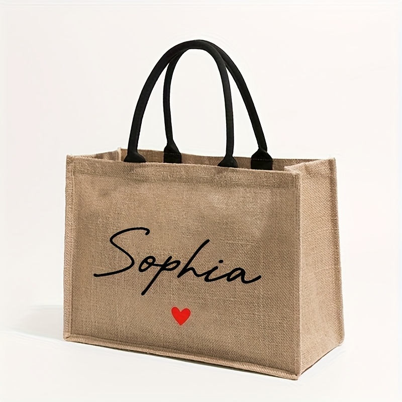 TEMU A Large Personalized Beach Bag With Custom Name Patterns, Perfect As A Gift For Women, Or Couples, Suitable For Storing Travel Toiletries